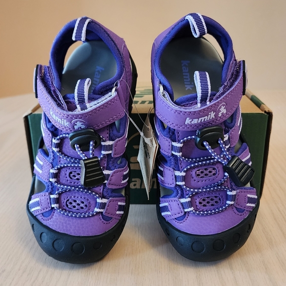 Kamik closed toe sandals purple girls size 10 - Picture 4 of 6